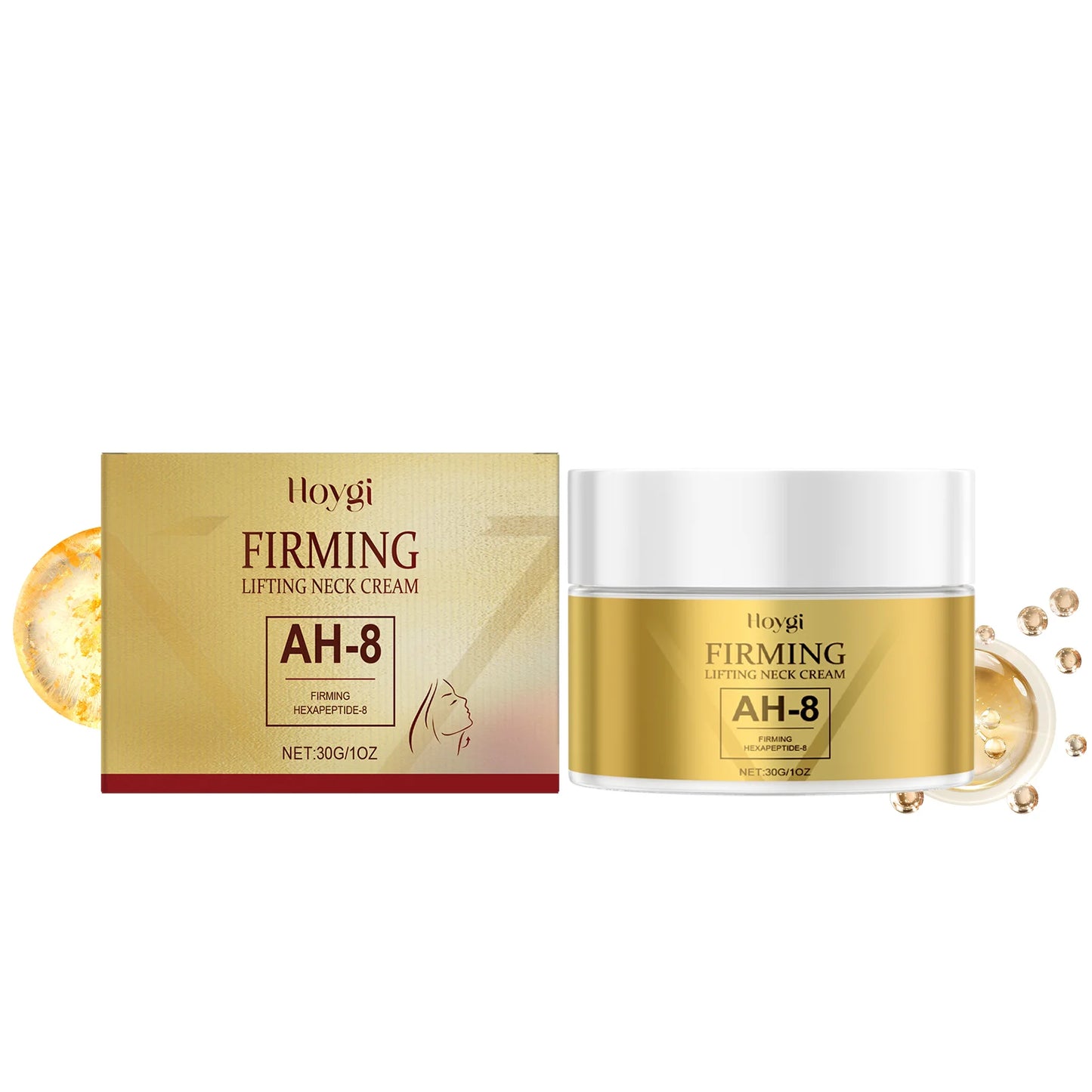 Ah-8 Firming Neck Cream Hexapeptide Moisturizing Tighten Loose Sagging Fine Lines Wrinkle Reduction Hyaluronic Acid Neck Lotion